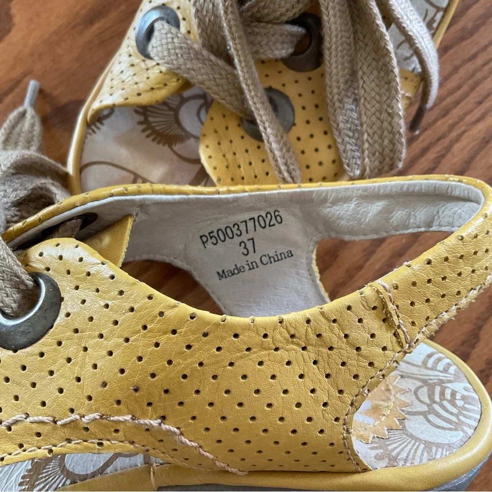 Fly London Lace-Up Wedge Sandals, Women’s Sz 37 (US 6.5-7)